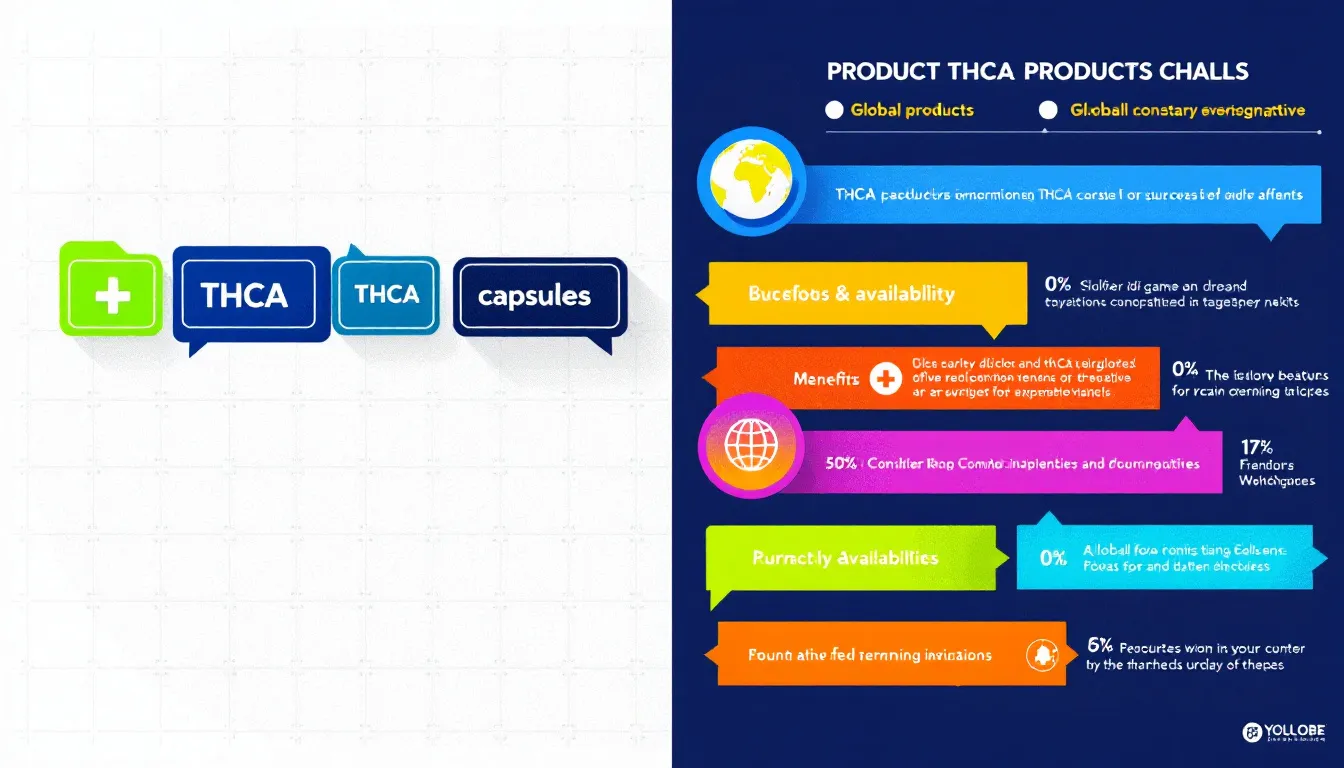 A selection of THCA products including tinctures and capsules, ready for consumer use.