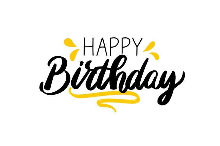 Happy birthday lettering logo