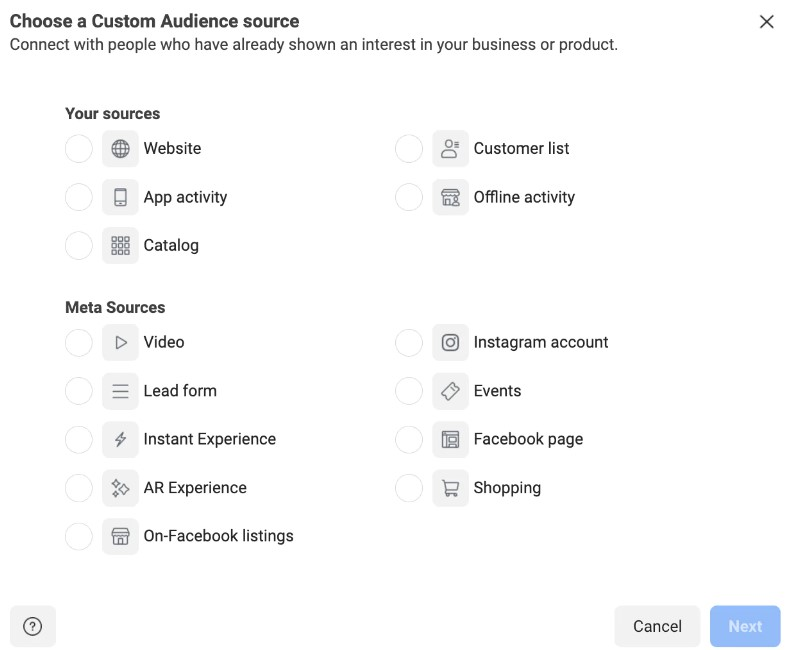 By using Custom Audiences, you can access all the data collected by your Meta pixel and business pages on Facebook.