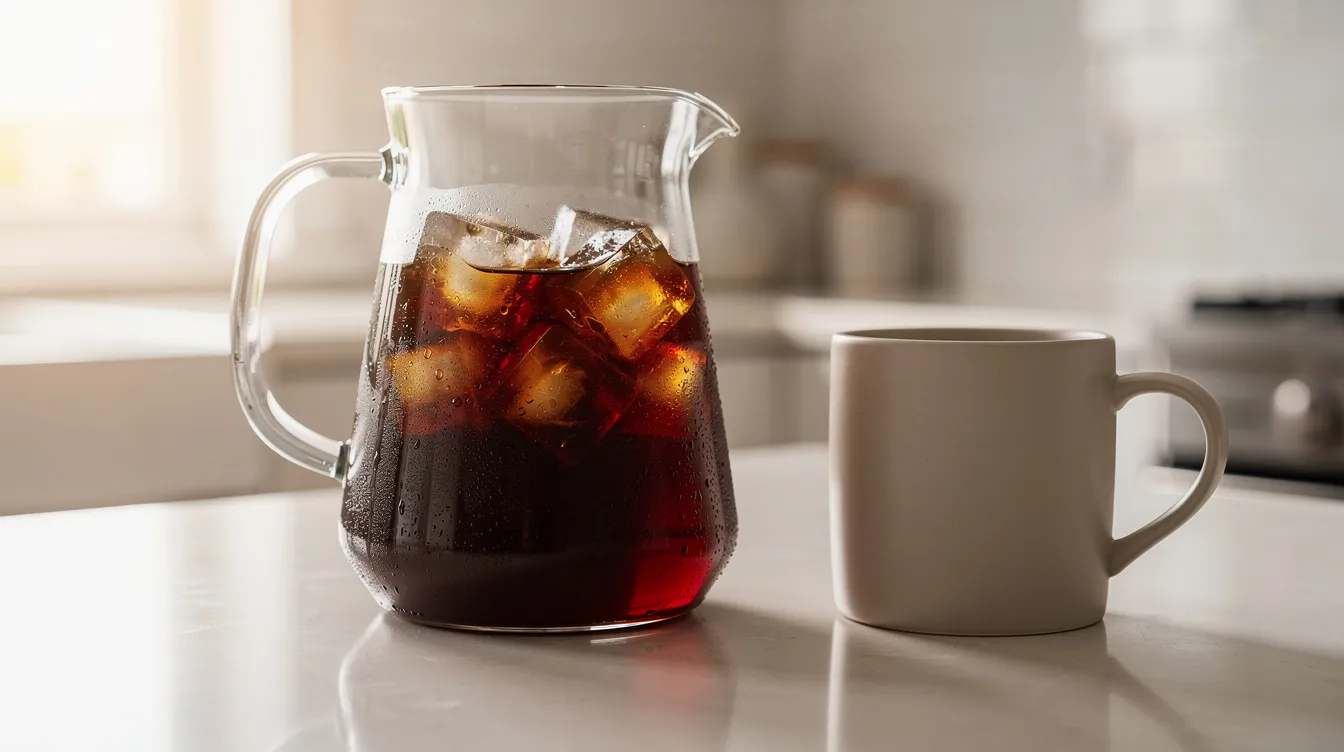 Cold brew przygotowane na zimno i podane z kostkami lodu