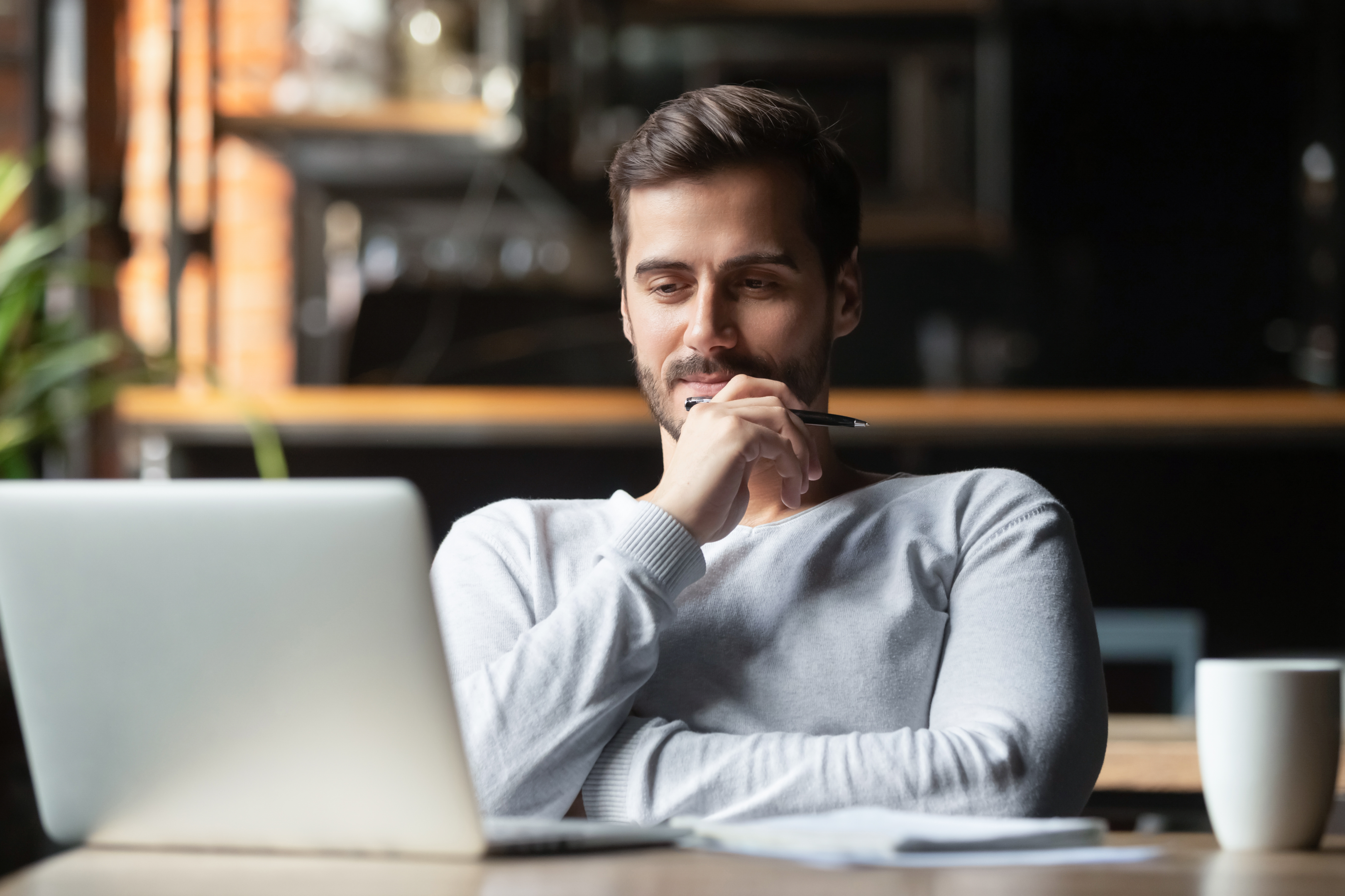 Man looking at laptop