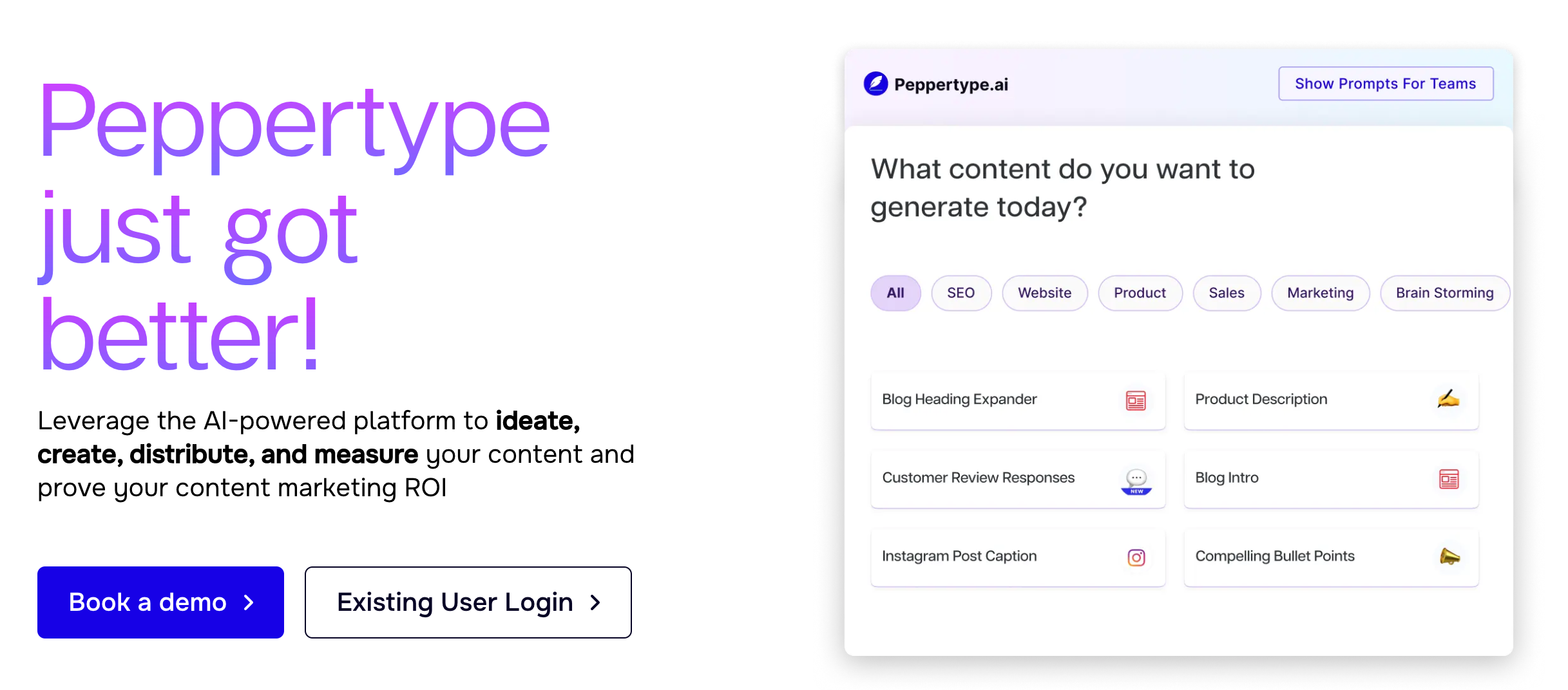 Peppertype Landing Page