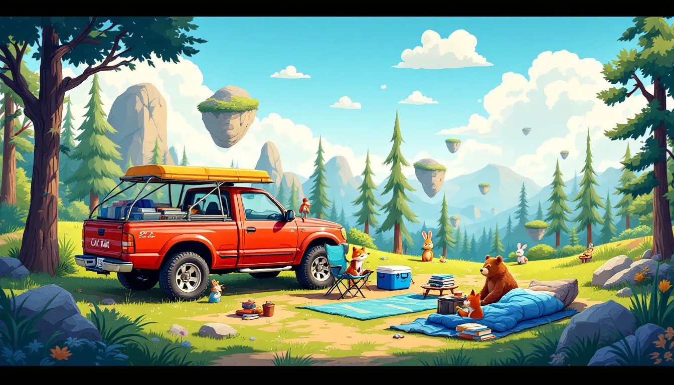 A well-organized car camping setup showcasing essential gear.