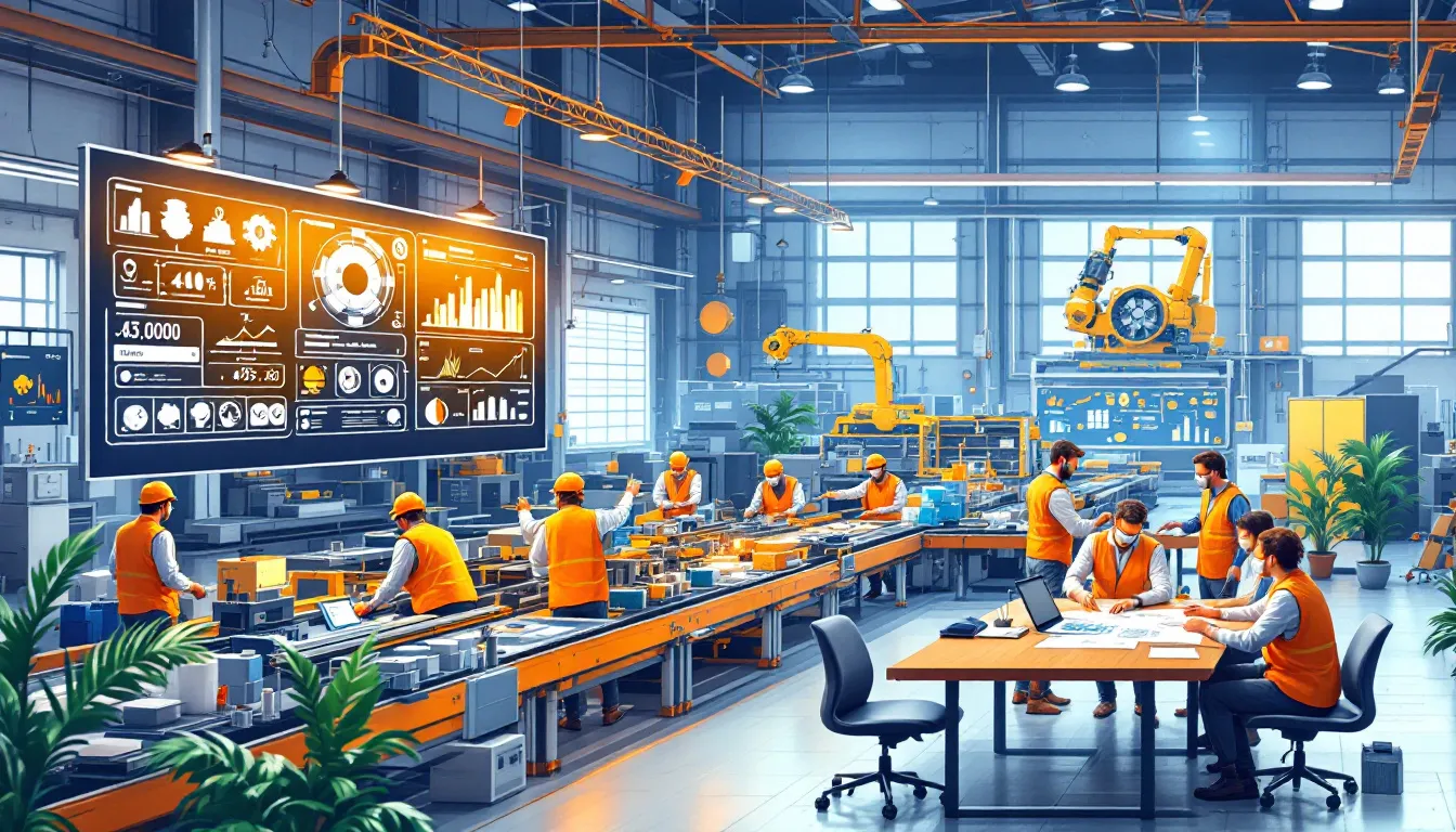 An illustration showing methods to enhance efficiency in batch manufacturing.