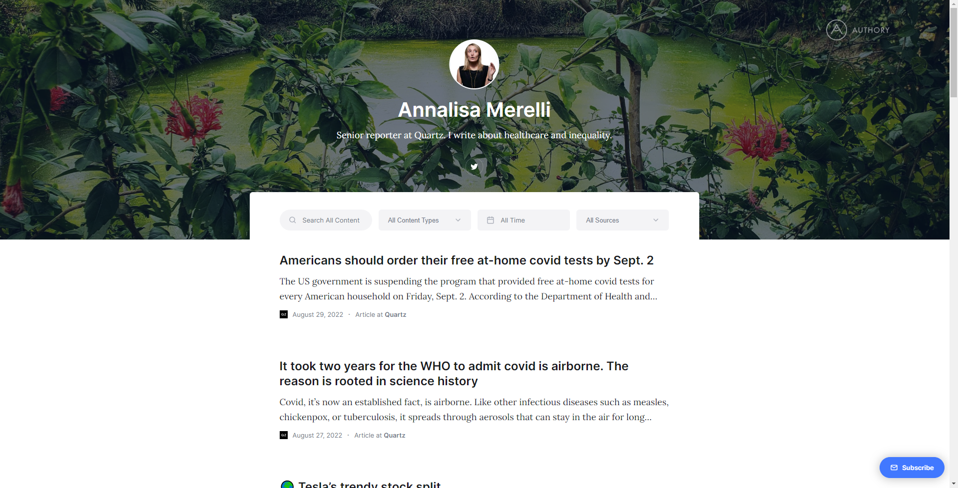 Annalisa Merelli's online portfolio on Authory