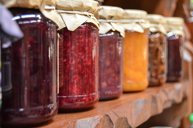 jam, fruit, jars