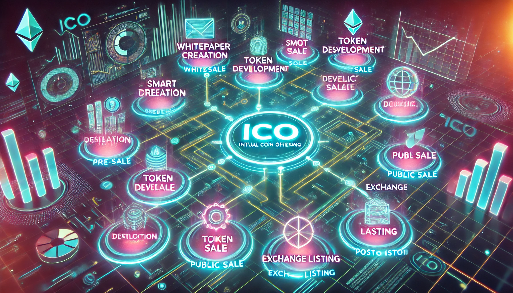An illustration representing the MiCA regulation and its effects on ICOs in Poland.