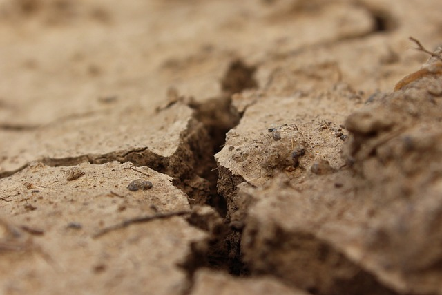 soil erosion and small holes form during drought conditions