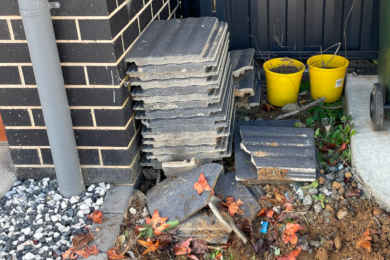 Concrete roof tiles ready for recycling a convenient way to help the environment