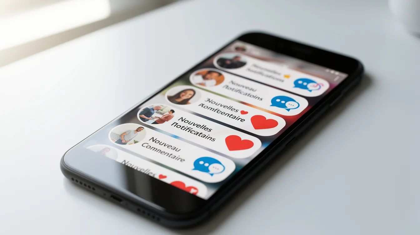Smartphone showing social media notifications.