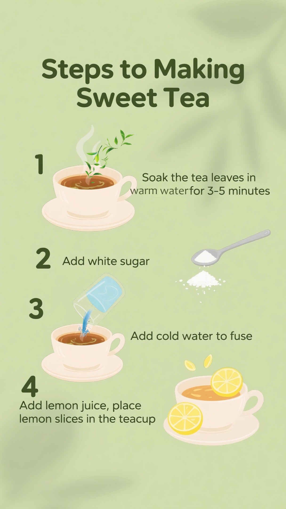 Steps to making sweet tea