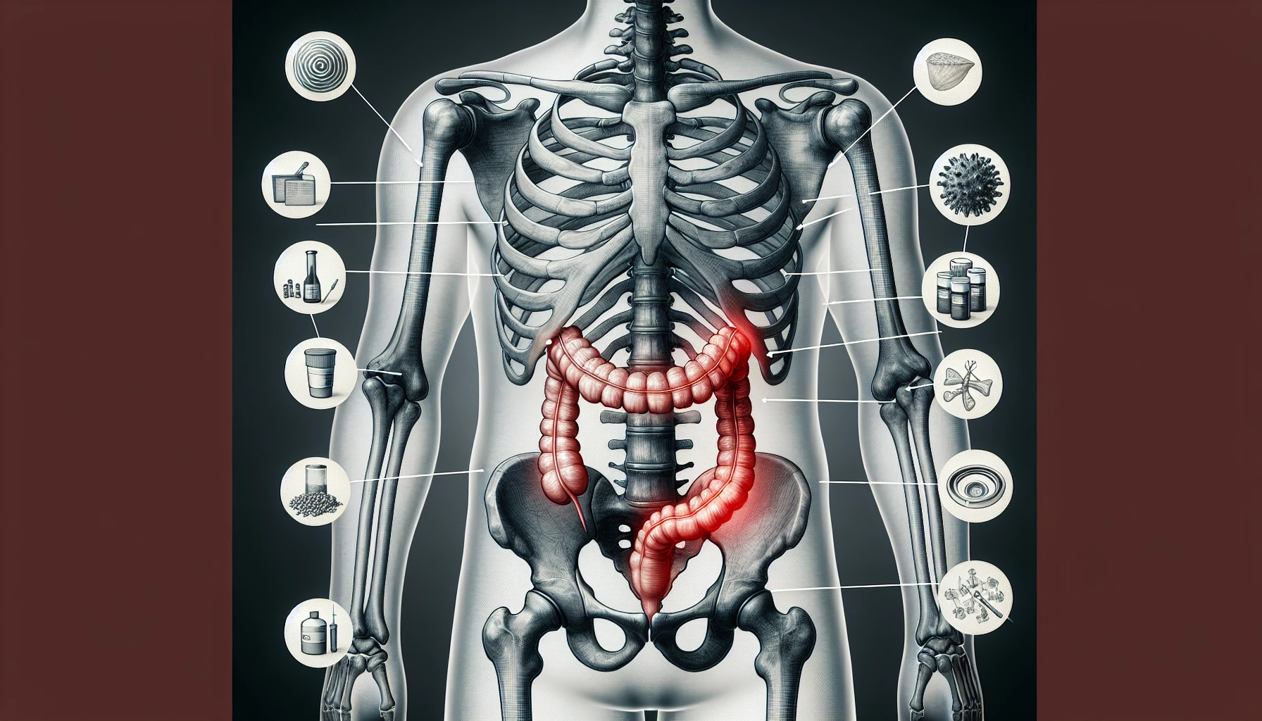 Illustration of bone metastases in colon cancer