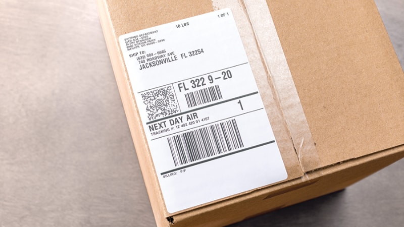 A package with a label