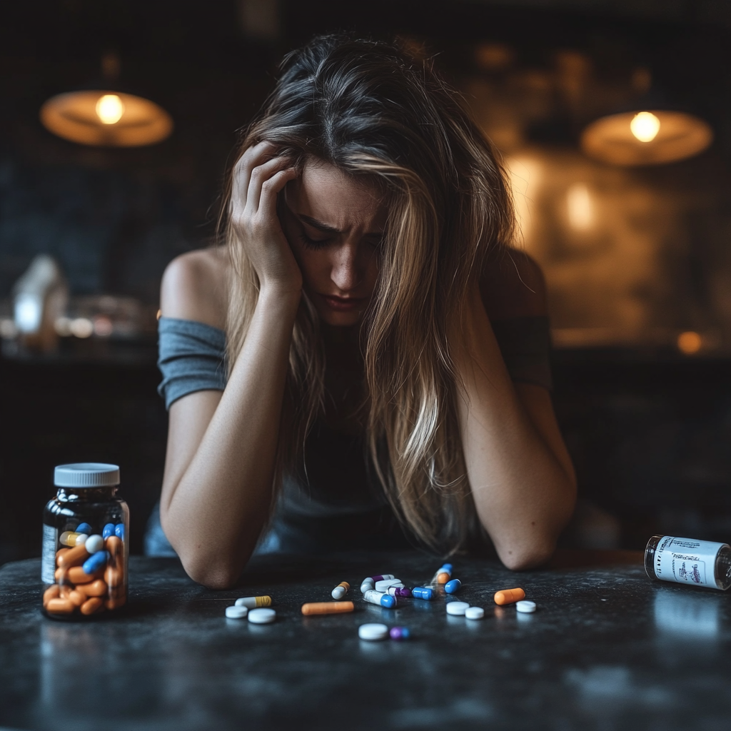 Visual representation of signs and symptoms of addiction.