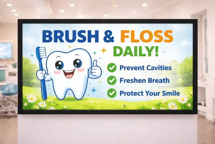 What Are the Best Dental Office Window Decal Signage Ideas? 3 dental health awareness sign