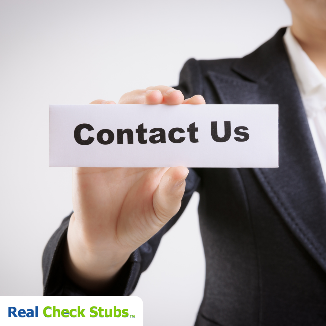 Contact Real Check Stubs 24/7 customer support for pay stubs.