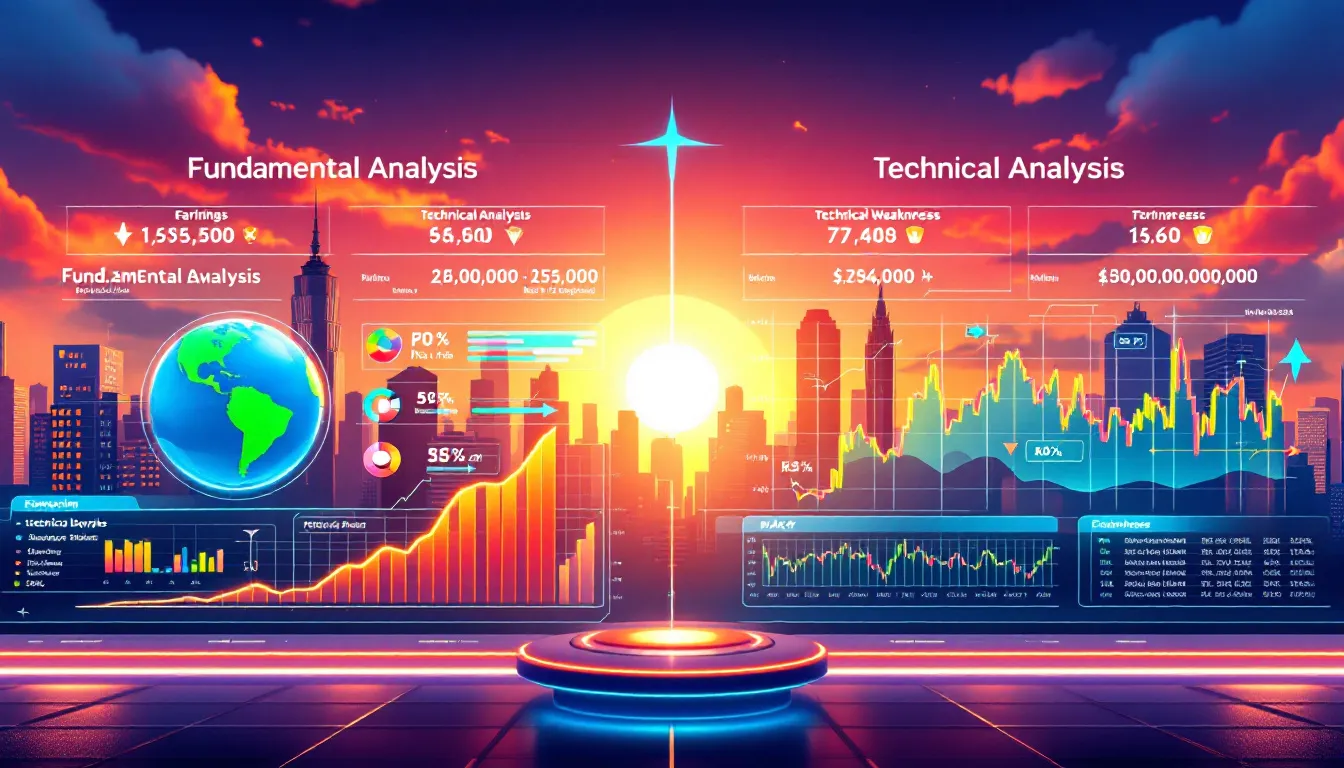 A comparison chart of fundamental and technical analysis strengths and weaknesses.