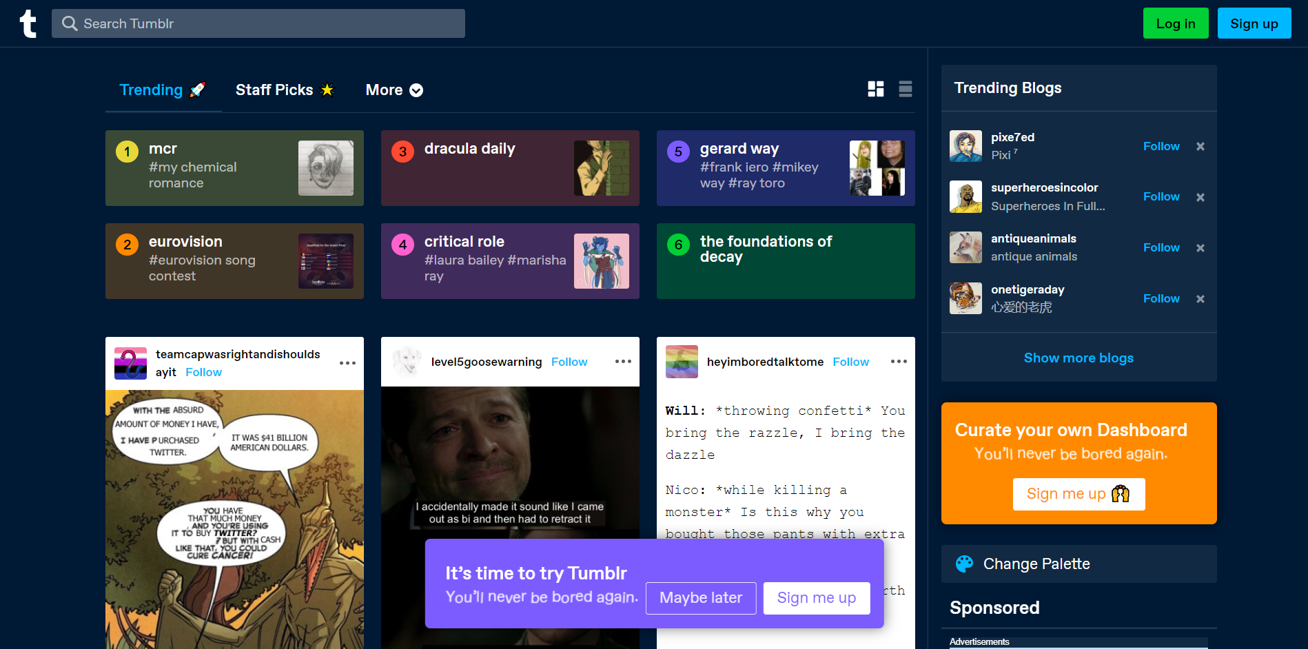 Tumblr main page