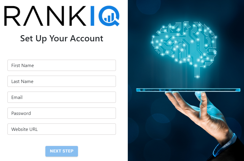 Setting up an account with RankIQ 