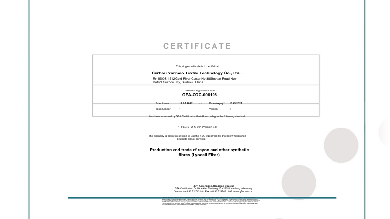 FSC® fabric certification