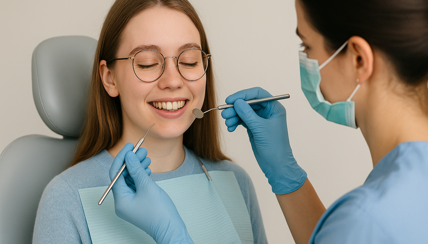 Smilende student får tannkontroll hos tannlege, moderne klinikk med profesjonell tannpleier, trygg atmosfære og godt lys. tannlege studentrabatt hull i tennene 15 rabatt studentrabatt student studentrabatter behandling tannlege hos får studenter tilbyr rabatt våre undersøkelse tannbehandling tenner gjelder tannleger under tannlegen gyldig gir behandlinger husk andre hele pasienter tannbehandlinger flere lang mer former tillegg samt fjerning pris hull tennene inkluderer behov 