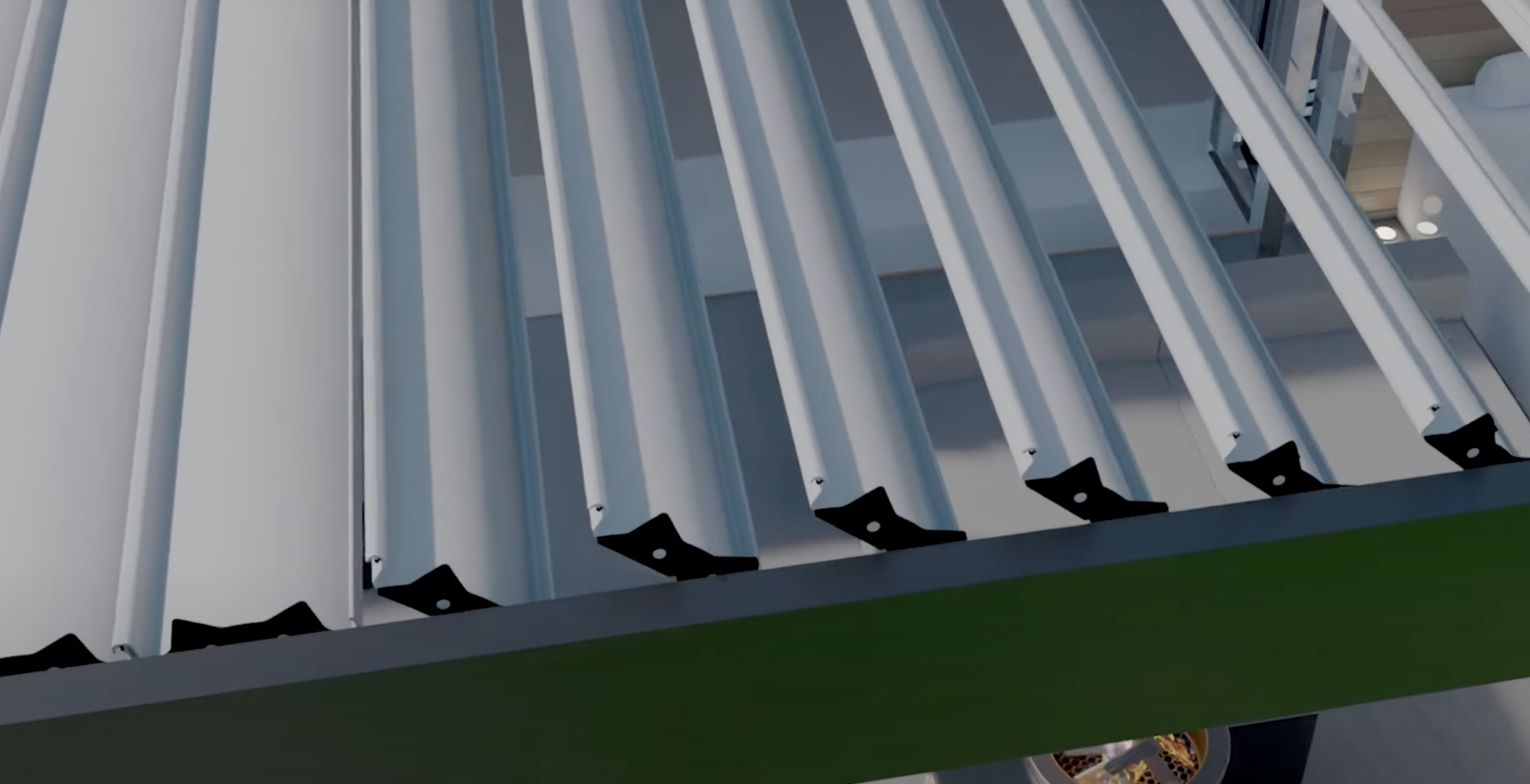 Louvers showing range of motion and opening capabilities