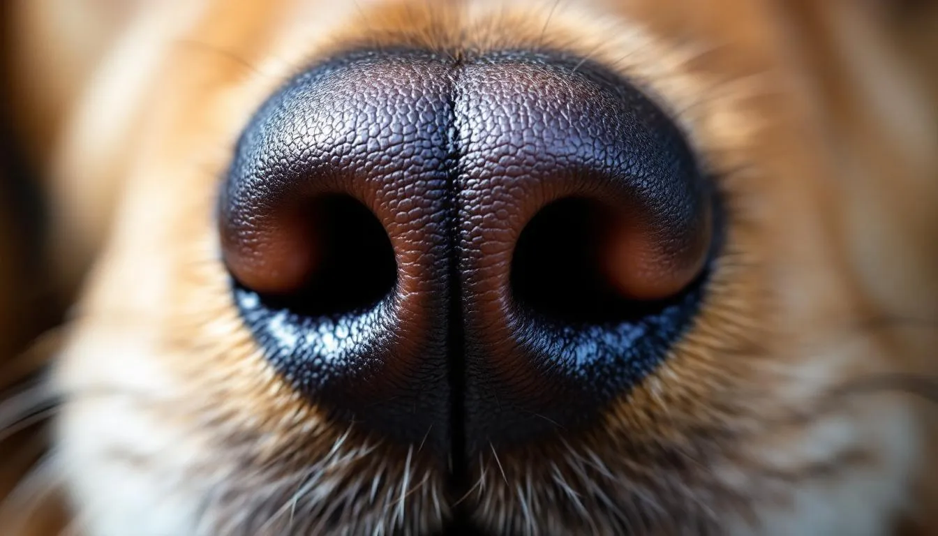 A close-up view of a dog
