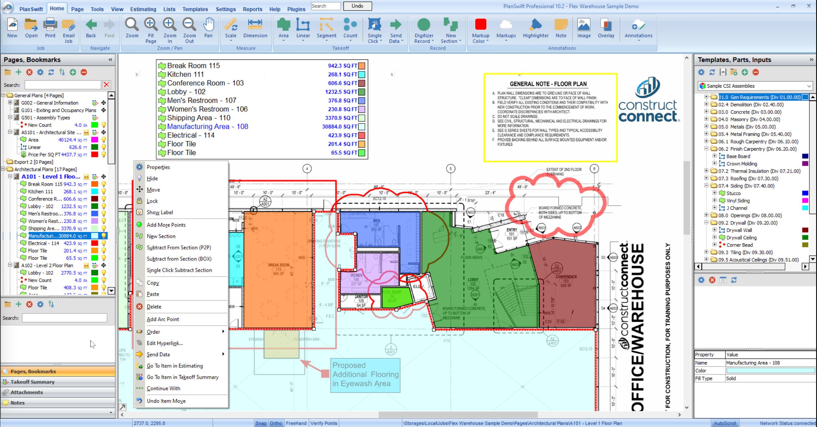 Project Plan in the PlanSwift Software 