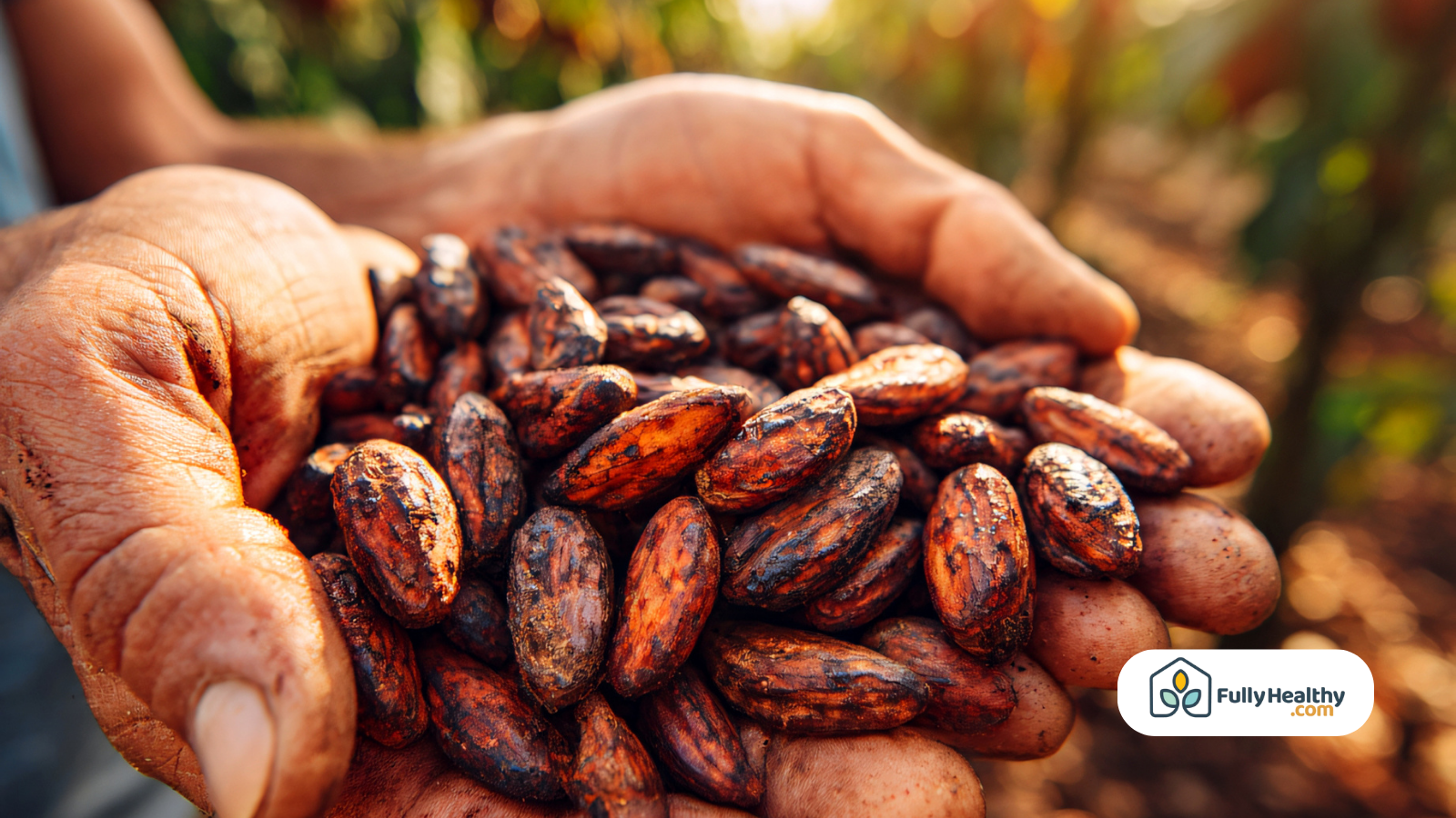 farmer holding cacao beans is cacao powder the same as cocoa powder