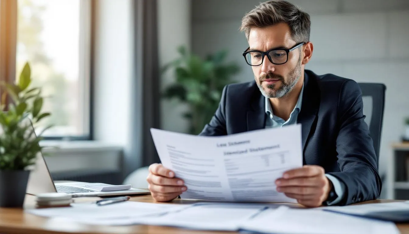 How To Get Security Deposit Back: Complete Guide For Tenants 3 A person is sitting at a desk, reviewing an itemized statement and legal documents related to their rental agreement