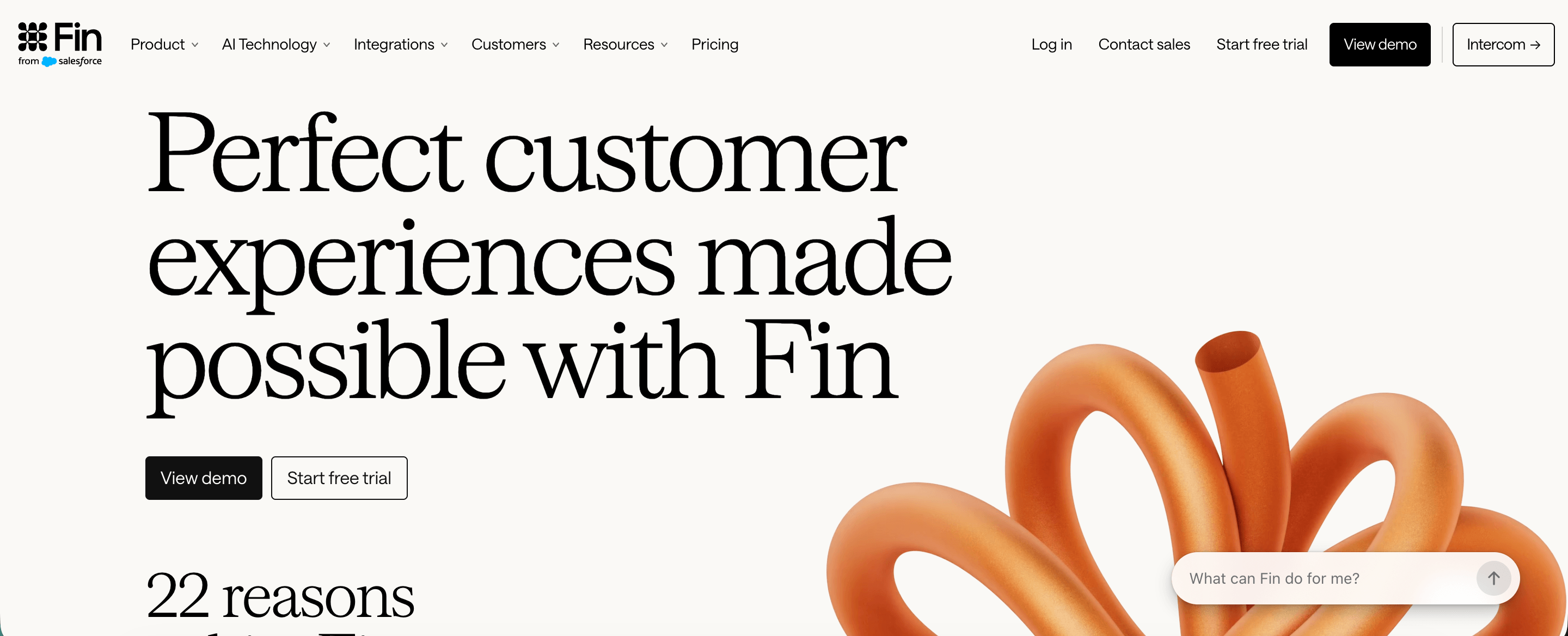 AI customer service solutions - Fin AI