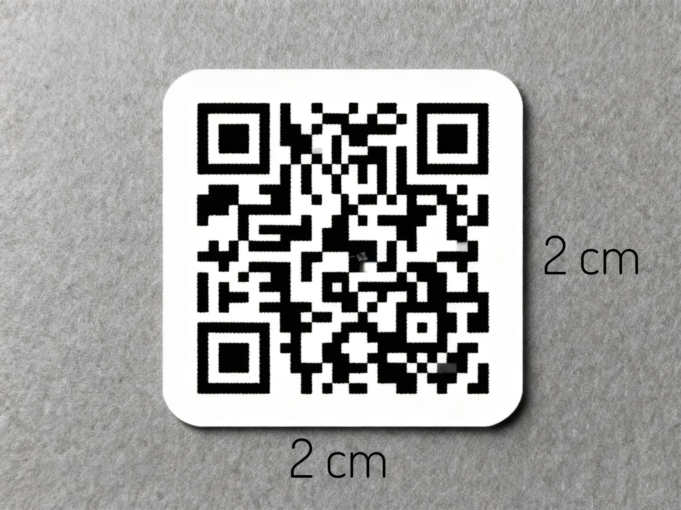 The minimum size for printing QR codes is at least 2 x 2 cm.