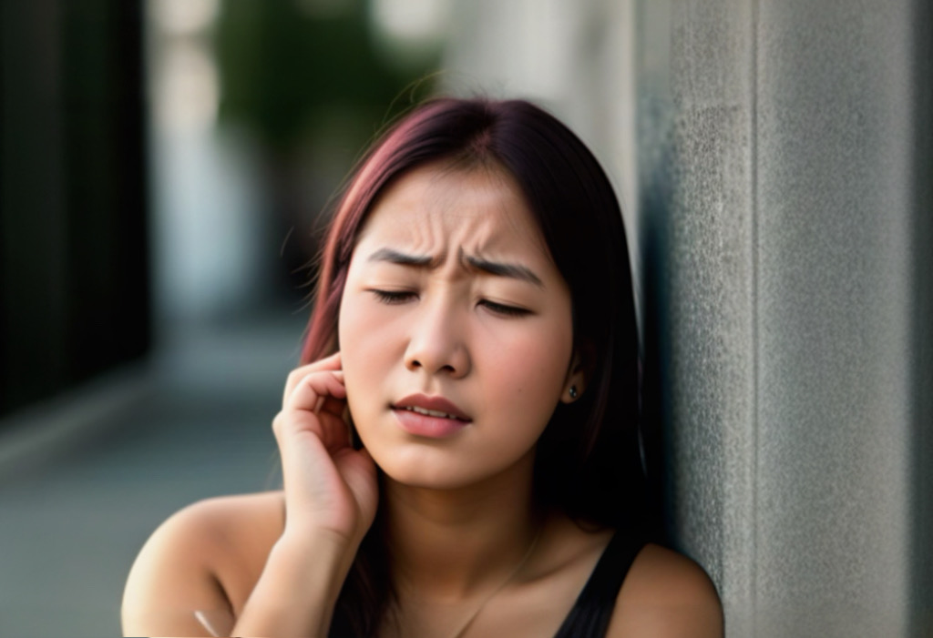 A person with a metal allergy showing signs of an allergic reaction