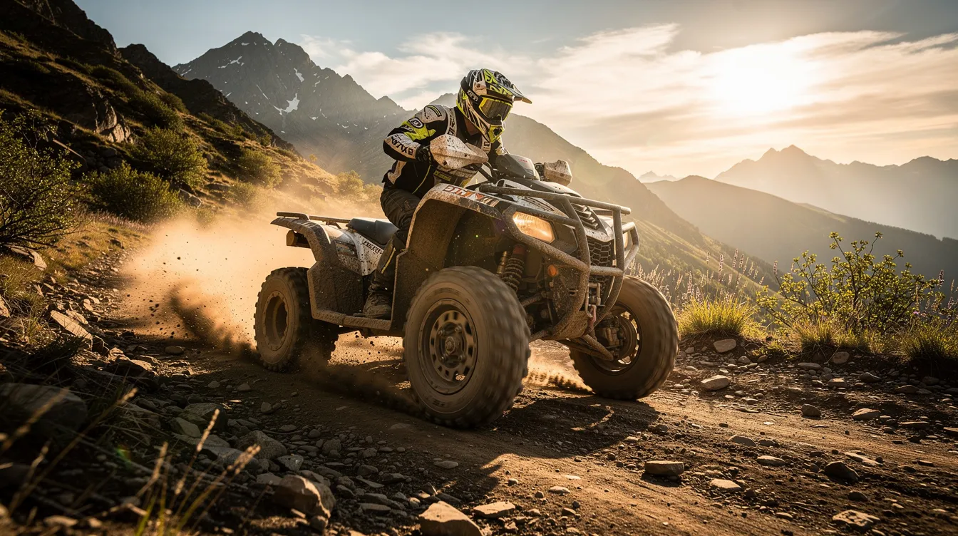 Uma emocionante excursão de quadriciclo off-road em meio à natureza exuberante, com vistas deslumbrantes da cidade de Heraklion, na Grécia, e do mar Egeu ao fundo. A aventura proporciona uma experiência única de exploração em um dos destinos mais fascinantes da civilização minoica.