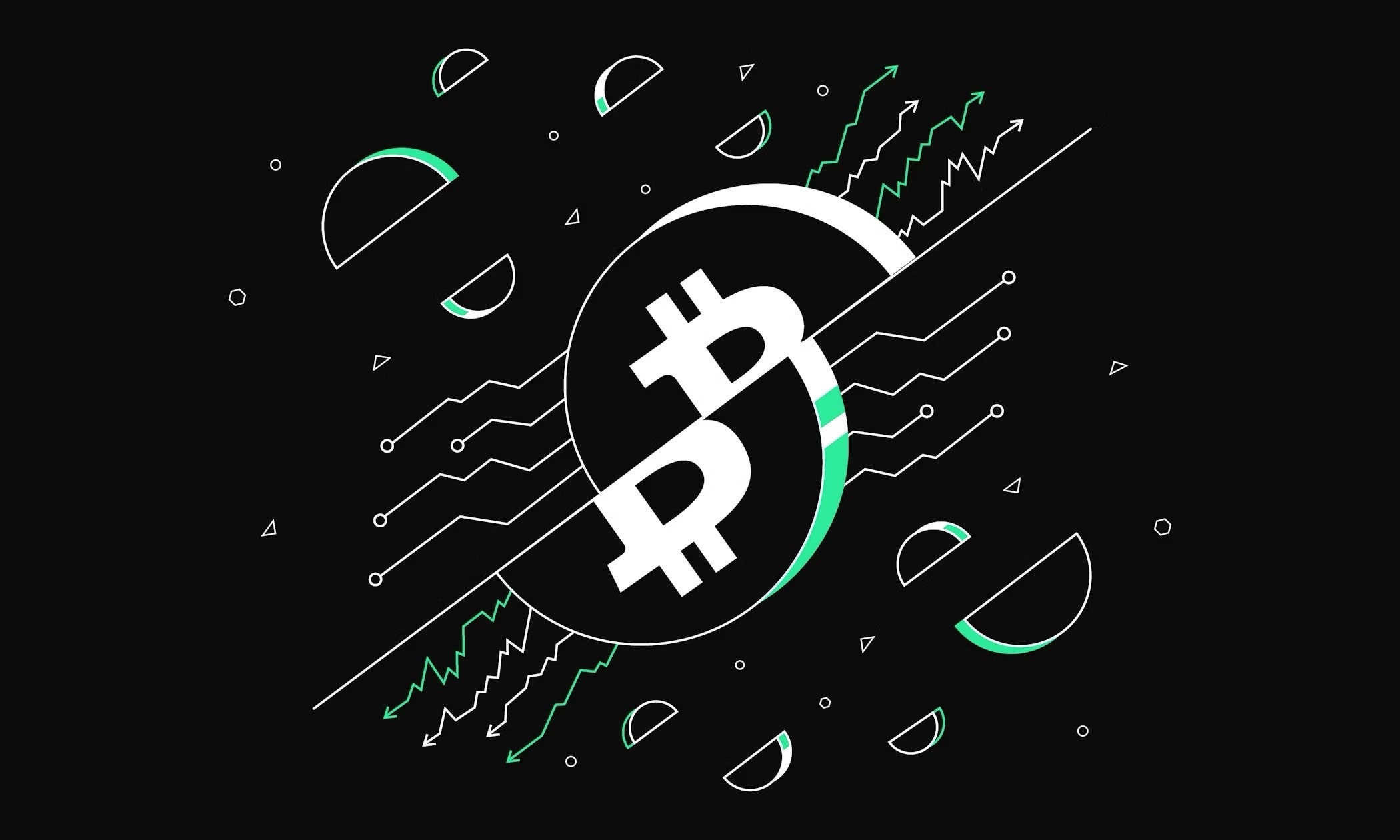 Bitcoin logo - Price increases - mining rewards - third halving - historical data - price rise – bitcoin – blockchain – crypto assets – cryptocurrency – digital assets A futuristic depiction showcasing a Bitcoin logo split in half.