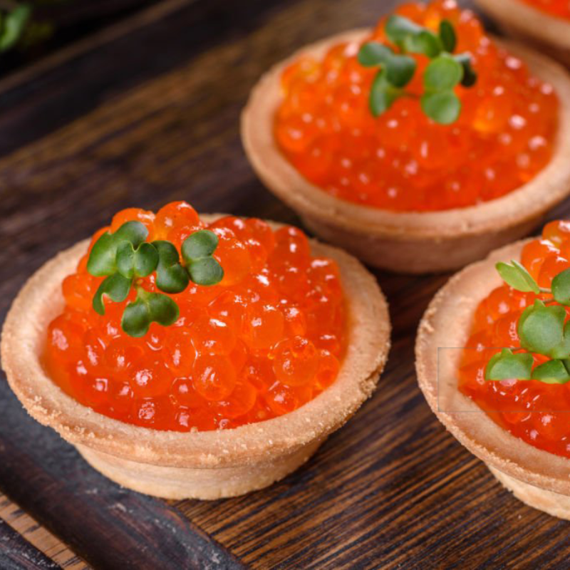 Image of smoked trout caviar as a less expensive but equally delicious option.