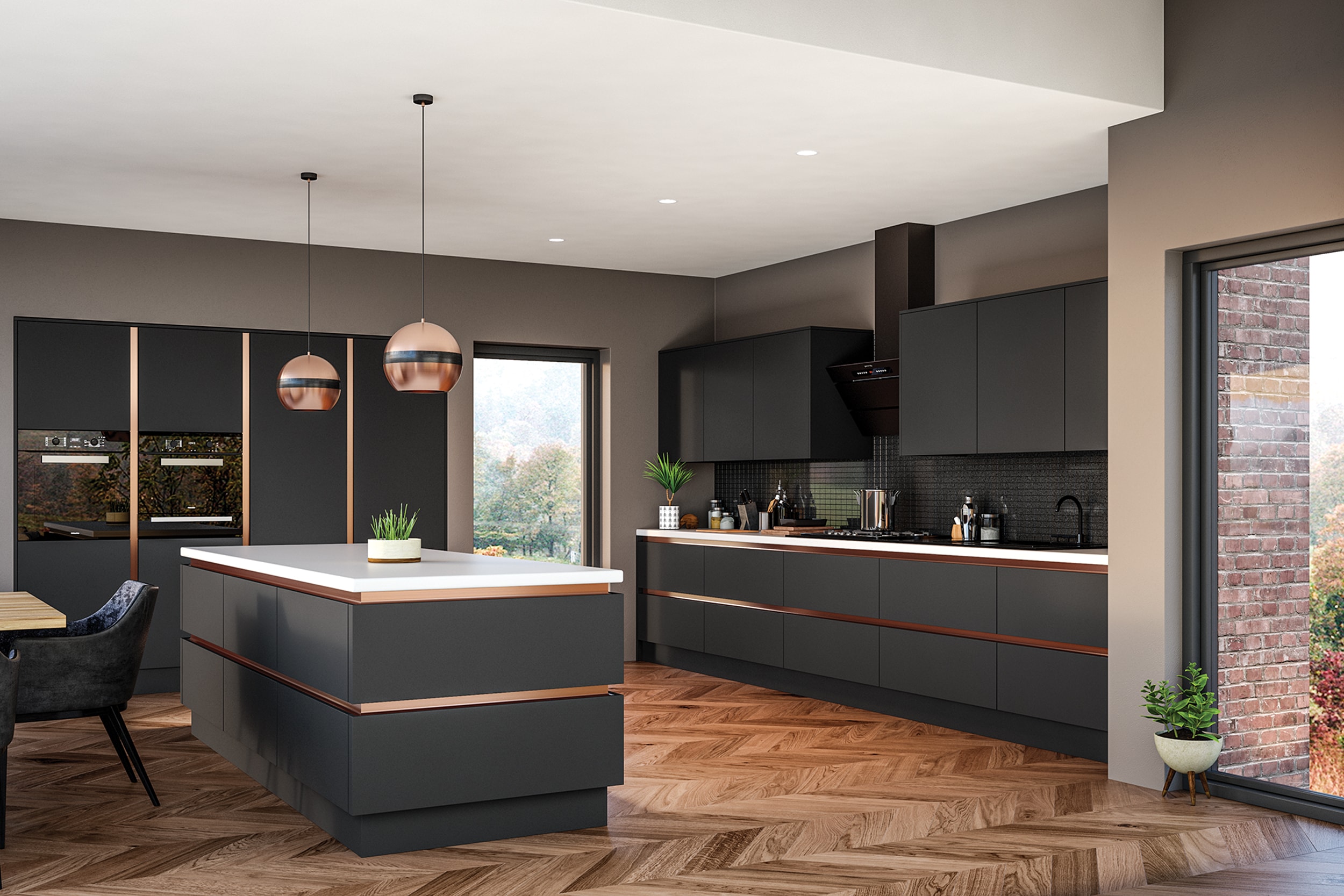 Contemporary replacement doors in a kitchen