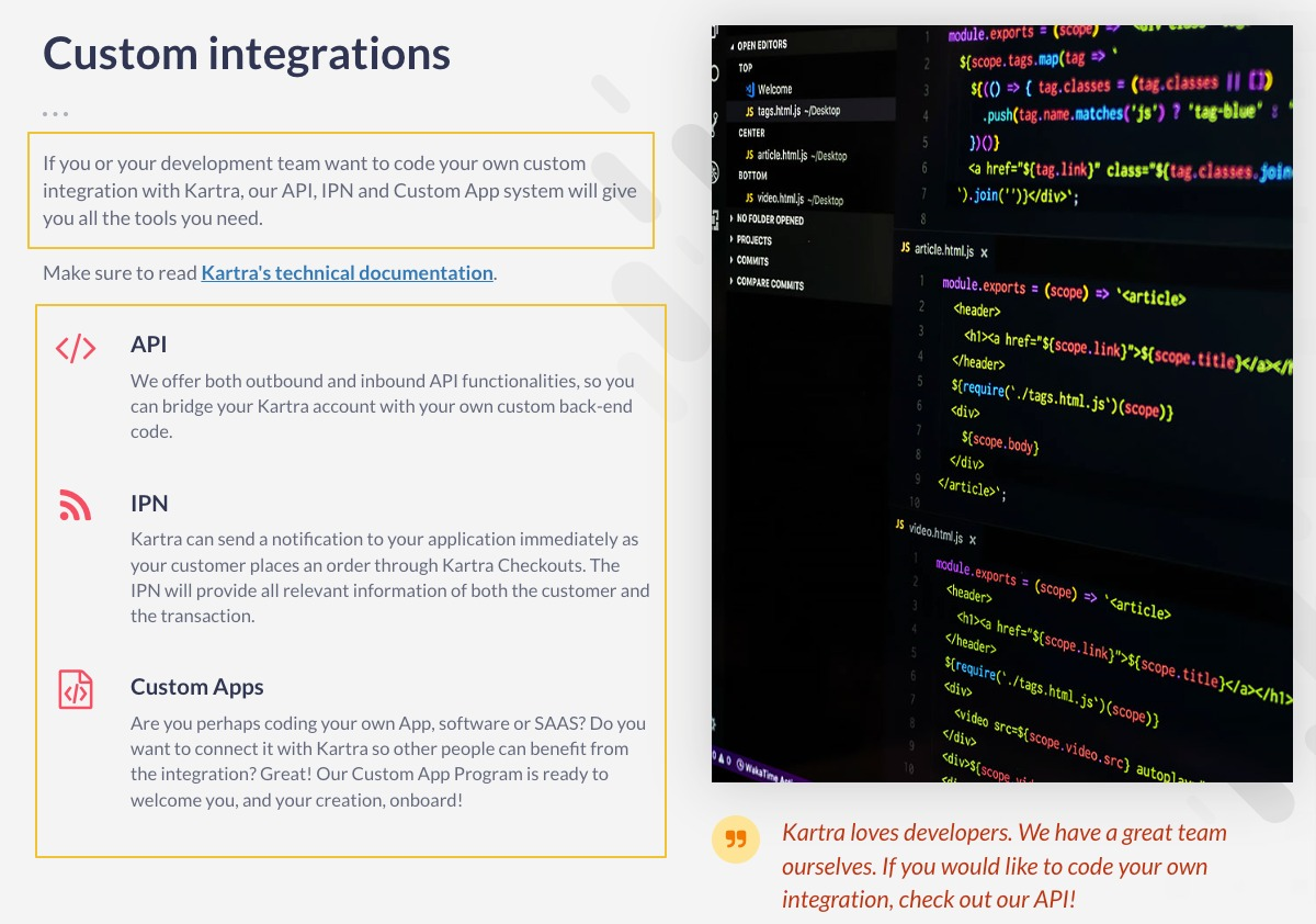 Kartra Integrations API and IPN