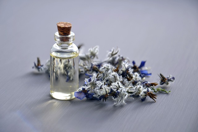 cosmetic oil, natural cosmetic, flower background