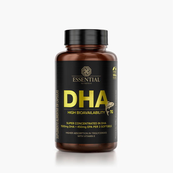 Ômega 3 DHA TG da Essential Nutrition. Fonte da imagem: site oficial da marca. 
