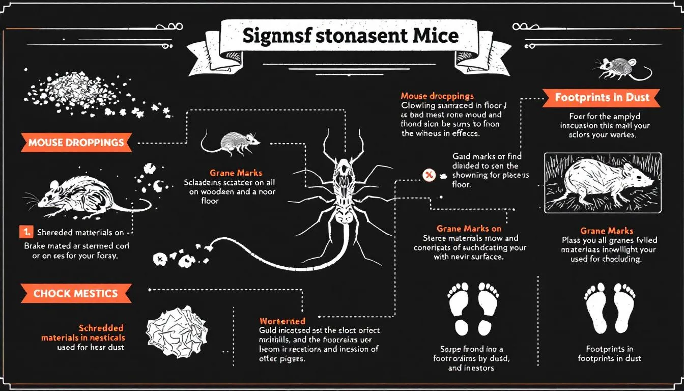 Signs of bad mice infestation can be seen with mouse droppings scattered around.