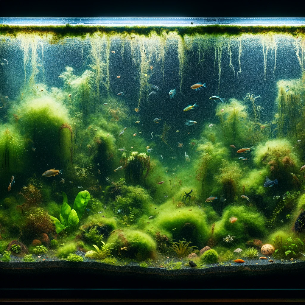 Algae in aquarium