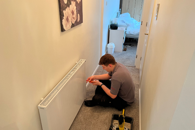 professional installation of heating system