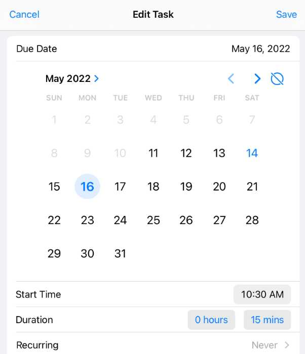 Setting dates is a great way to manage your to-do list tasks