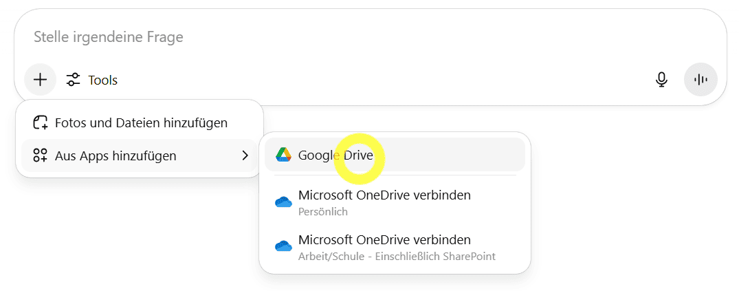 google drive mit chat gpt verknuepfen