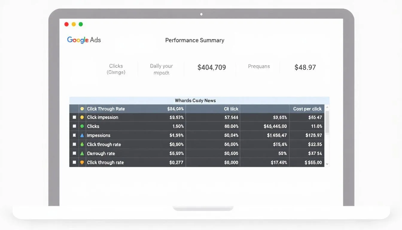 The image displays a sample Google Ads report, showcasing various metrics and performance indicators related to ppc supplies and services, highlighting the effectiveness of advertising for building materials and building supplies in Western Australia. It includes detailed data that reflects a commitment to providing expert guidance and quality support for clients in the construction industry.