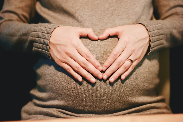 pregnant, woman, maternity, love heart with hands, mother's blood love