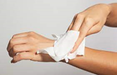 Use a antibacterial wipes to clean and sanitise skin