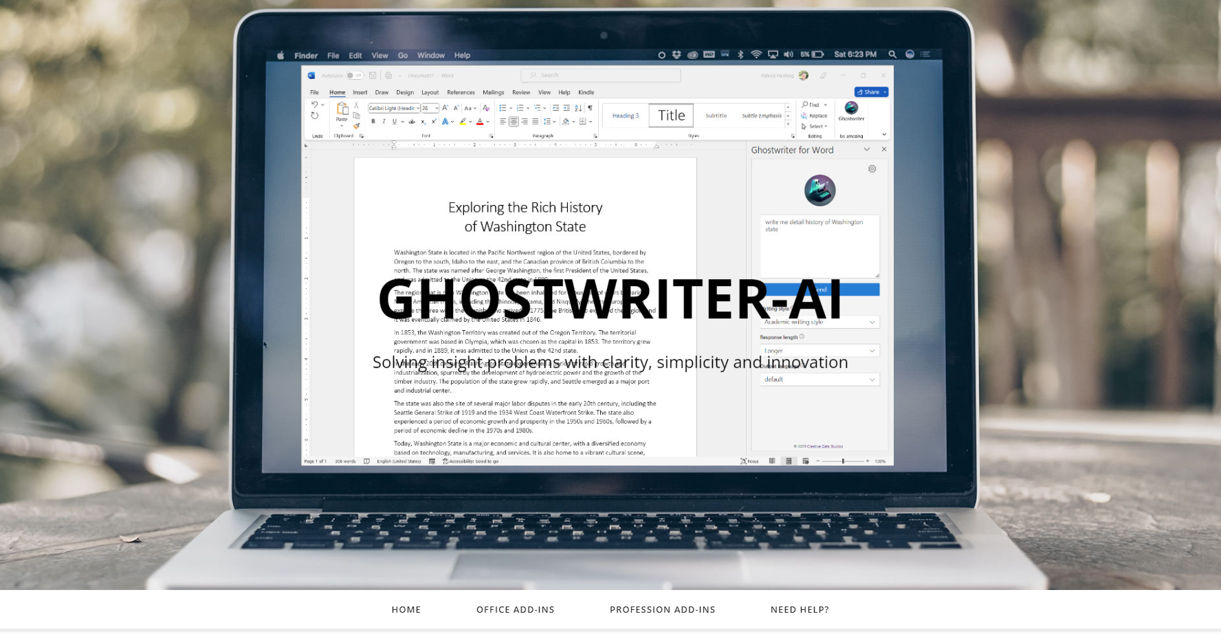 Ghostwriter AI Page