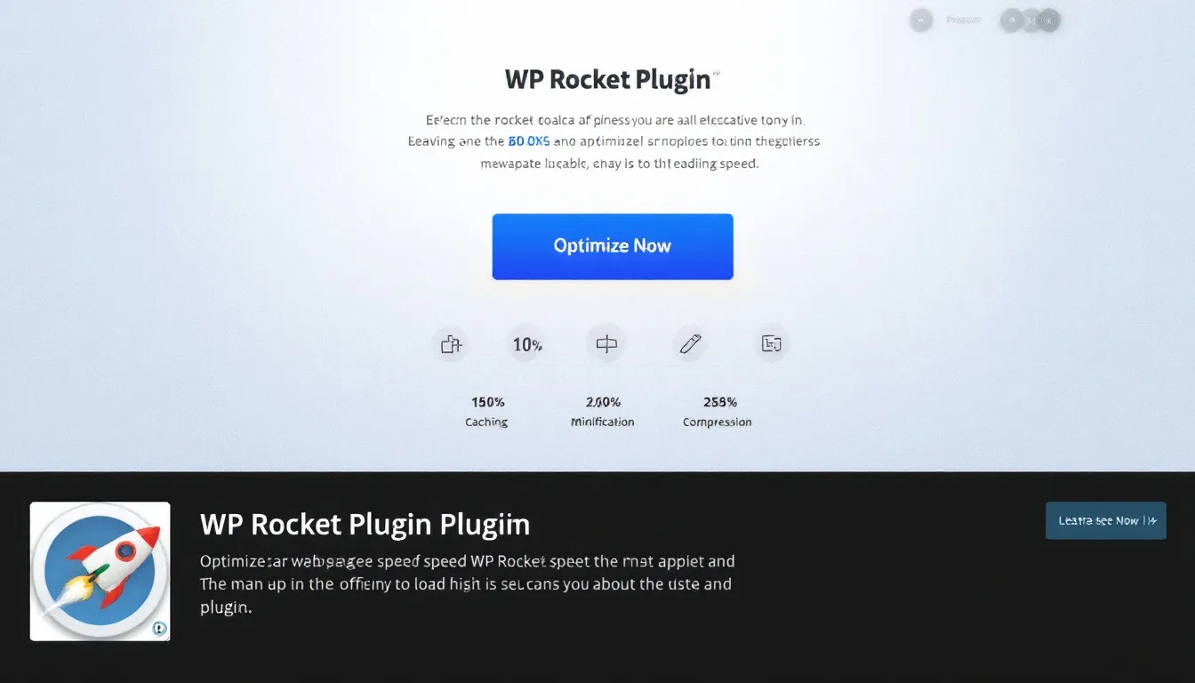 Grafik des WP Rocket Plugins, das die Ladegeschwindigkeit einer Webseite verbessert.
